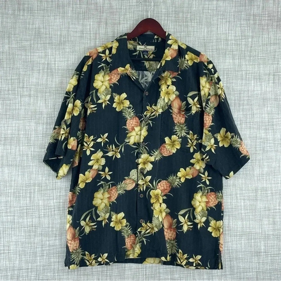 Tommy Bahama Shirt Button Down Short Sleeve Silk floral hawaiian 3173 - Picture 1 of 6